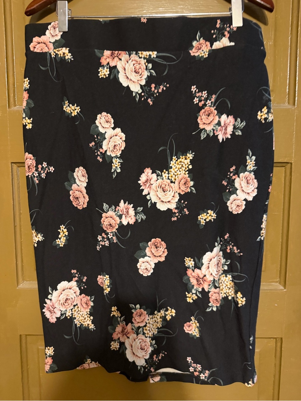 torrid Black Pencil Skirt with Pink Floral Print
